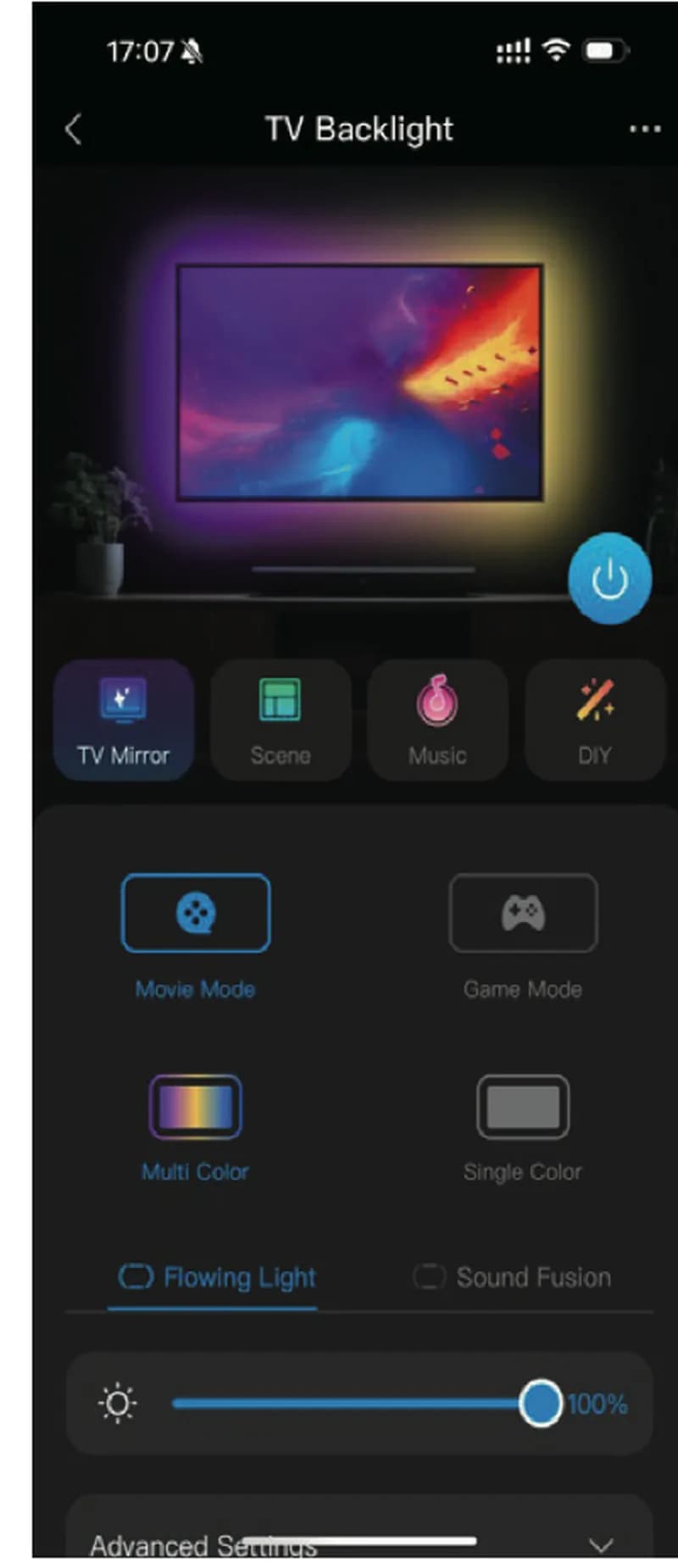 Thẻ TV Mirror trong app