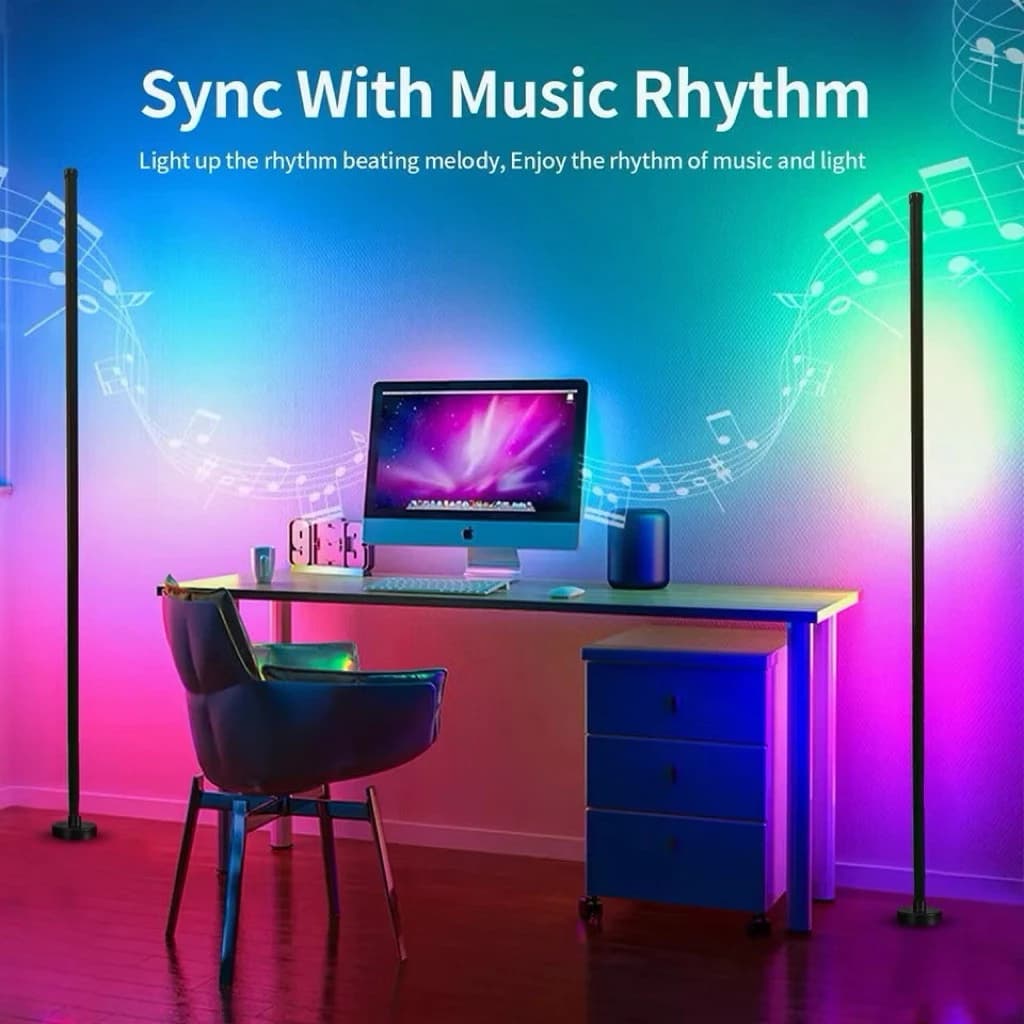 Đèn LED RGBIC Sàn 120cm – Nháy Theo Nhạc, Đồng Bộ Màn Hình (WLED) - ảnh 7