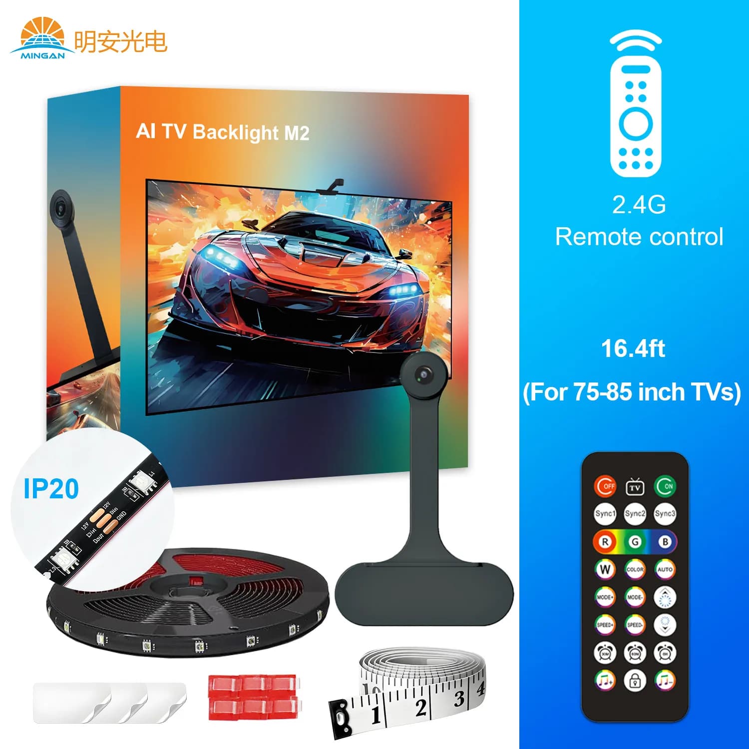 Đèn Nền TV Đồng Bộ Camera AI M2 RGB (Cho Mọi TV) - ảnh 11