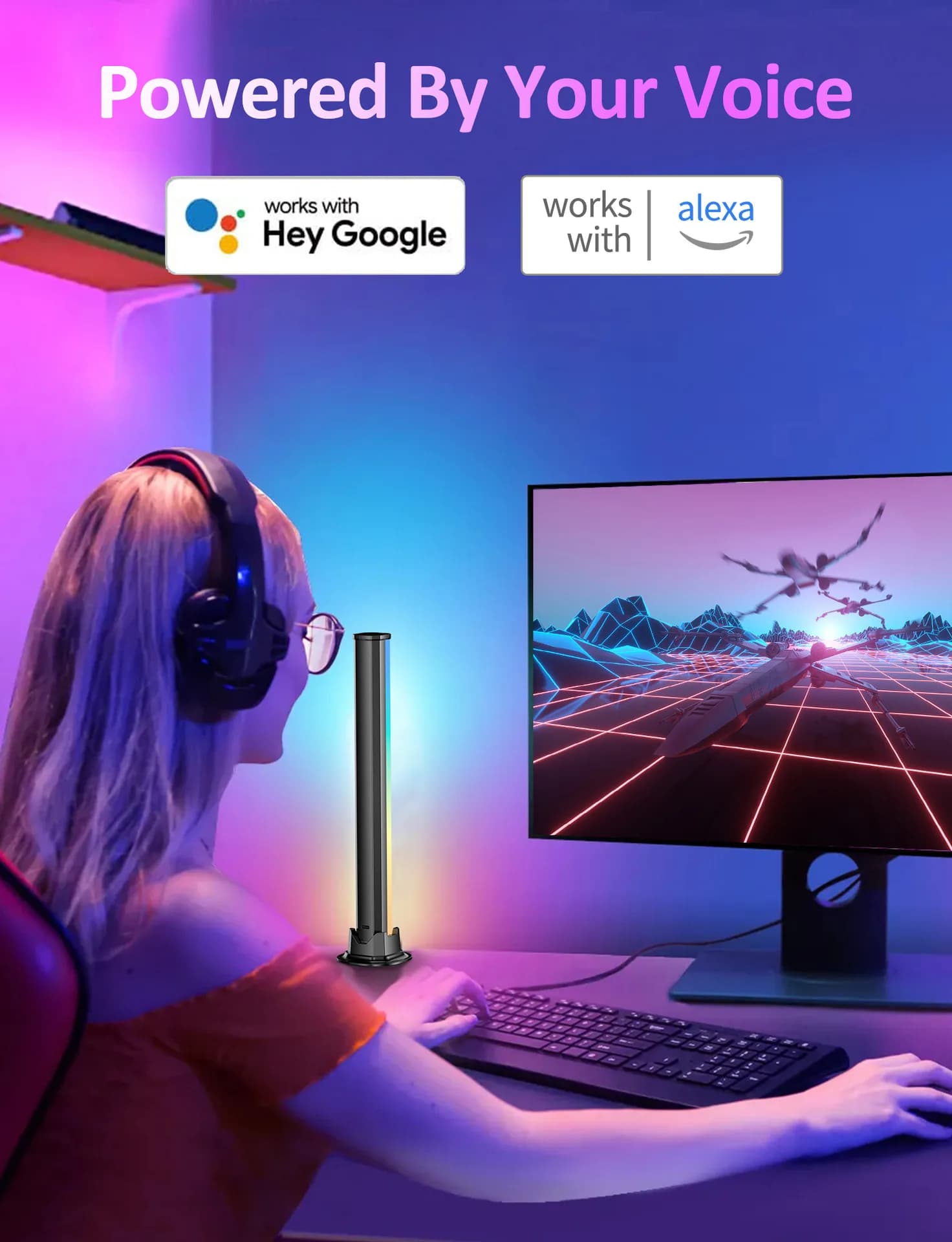 Đèn LED Thanh RGBIC Để Bàn Tuya WiFi – Bộ 2 Thanh, Bắt Nhạc, Remote 24 Phím - ảnh 5