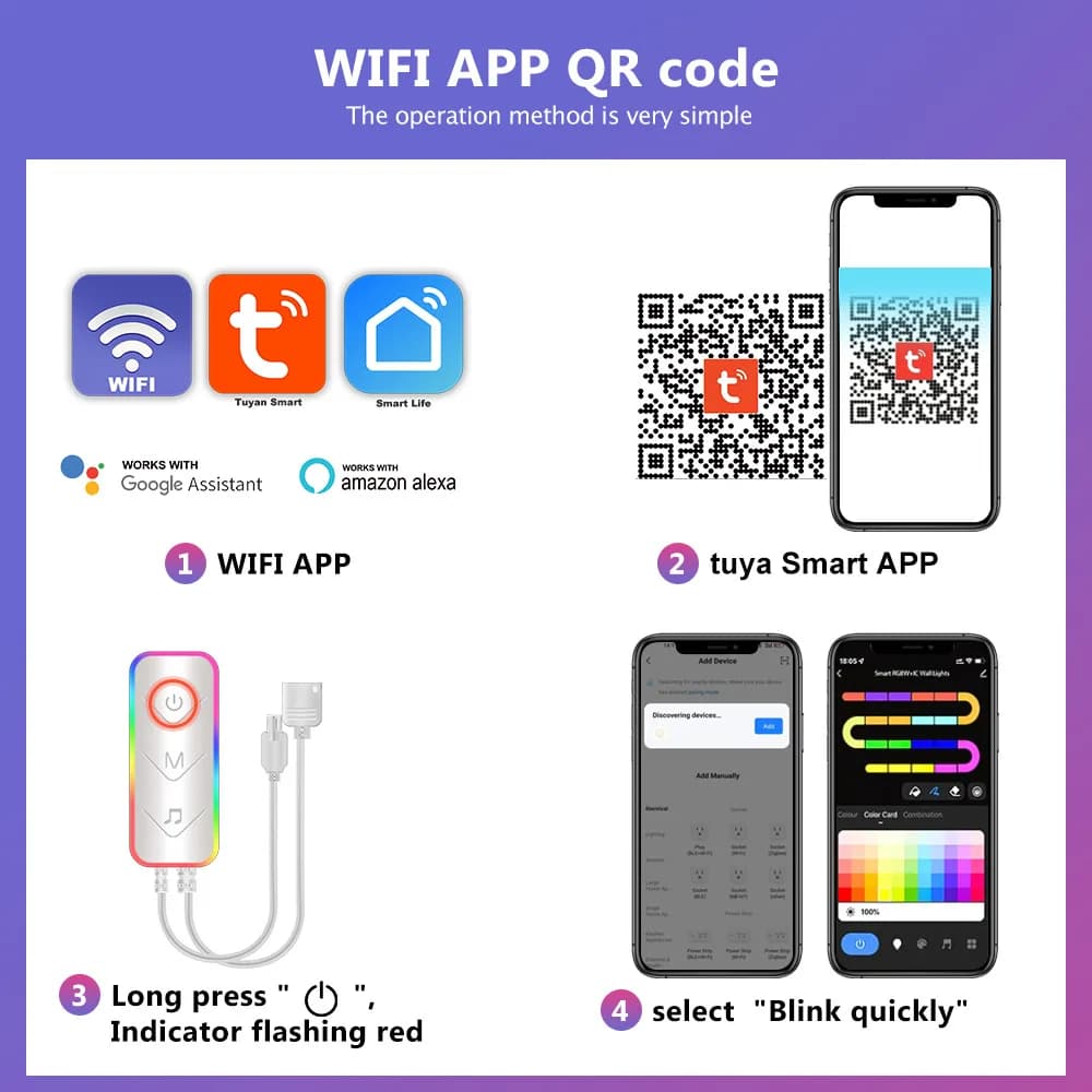 Đèn LED Thanh RGBIC Để Bàn Tuya WiFi – Bộ 2 Thanh, Bắt Nhạc, Remote 24 Phím - ảnh 9