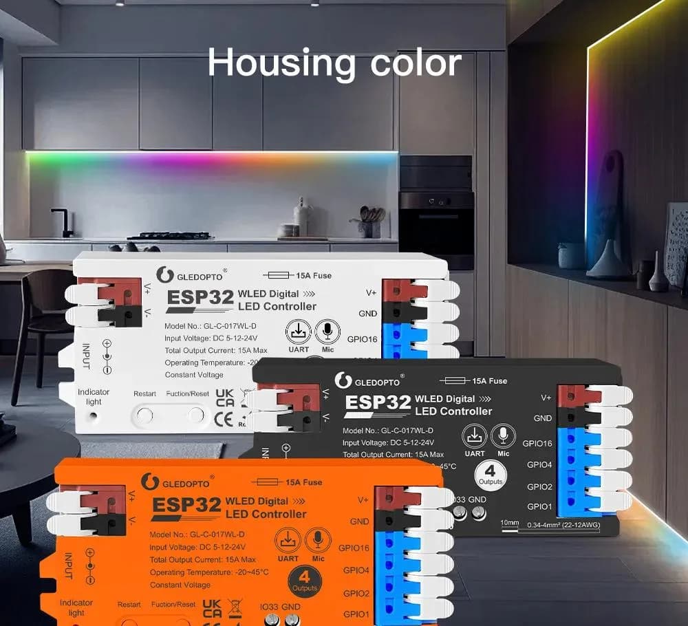 Bộ Điều Khiển LED Ảo Màu WLED ESP32 – 4 Đầu Ra, WiFi, Micro Nhạc - ảnh 4
