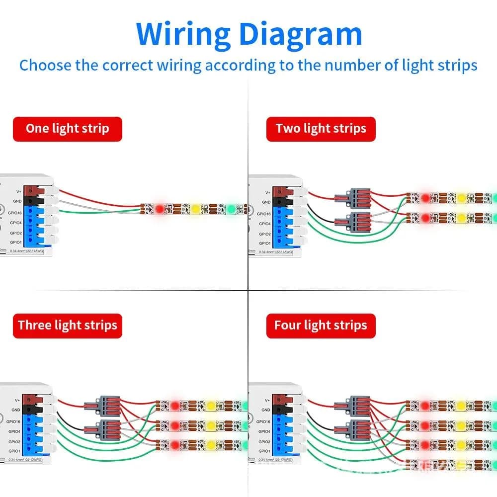 Bộ Điều Khiển LED Ảo Màu WLED ESP32 – 4 Đầu Ra, WiFi, Micro Nhạc - ảnh 5