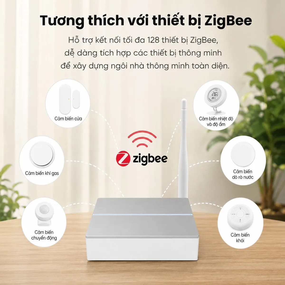 Bộ Điều Khiển Trung Tâm Zigbee LAN Có Anten Tăng Sóng Zitech HUB - ảnh 4